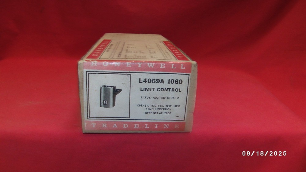 NEW Honeywell Tradeline L4069A1060 Limit Control 7″ Adjust 180 to 250 Degree