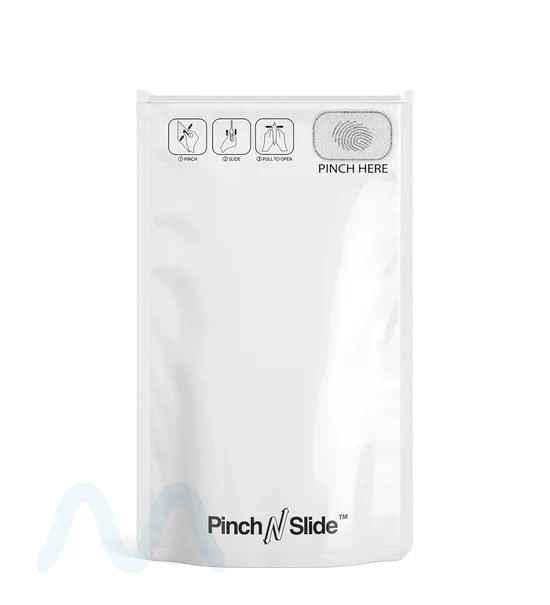 Tamper Resistant Pinch & Slide ASTM Mylar Bags (Matte White, 14)