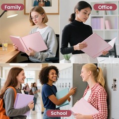 Moisture Resistant 4-Pack 2-Inch Binders with Clear Pockets and Safety Edges