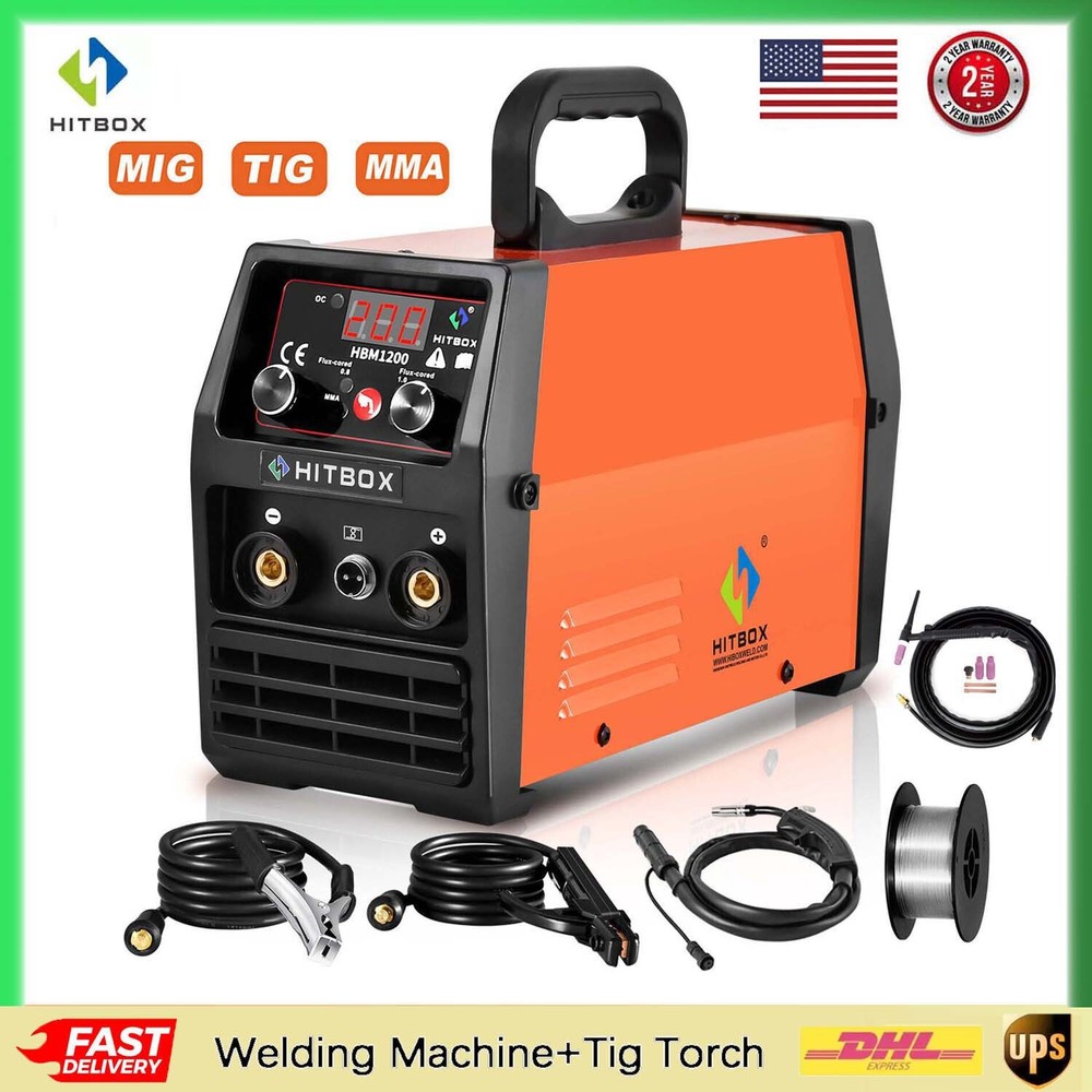 HITBOX 3 IN 1 MIG Welder ARC MMA LIFT TIG 110V/220V Welding Machine & TIG Torch