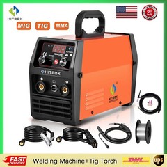HITBOX 3 IN 1 MIG Welder ARC MMA LIFT TIG 110V/220V Welding Machine & TIG Torch