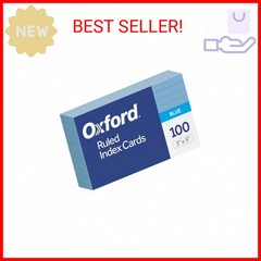 Oxford Ruled Color Index Cards, 3″ x 5″, Blue, 100 Per Pack (7321 BLU)