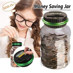 Digital Counting Money Jar, Digital Coin Counter with LCD Display Large Capac…