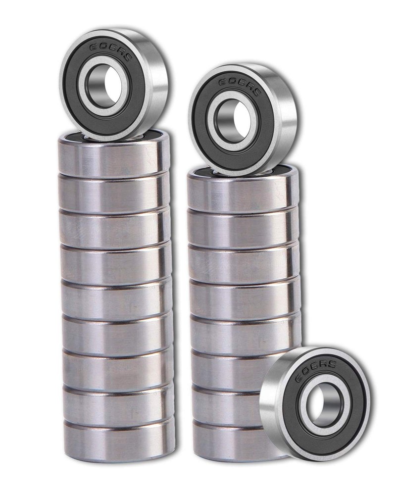 SHKI 20 Pcs 608 2RS Ball Bearings Double Rubber Sealed Miniature Deep Groove