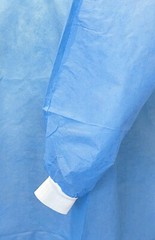 Isolation Gown SMS Knit Cuff Disposable Medical/Dental,30gsm, Blue (100 pcs)