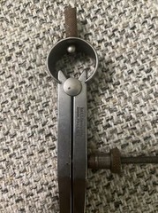 Vintage L.S Starrett Co. Cast Steel Silver Roung Leg Divider Caliper Made USA