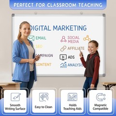 36 X 24 inches Magnetic Dry Erase Board with Aluminum Frame, Whiteboard