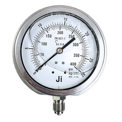 “Ji” Economical Pressure Gauge, 4″ Dial, 0-28 Kg/Cm2, Bottom Entry, SS Body