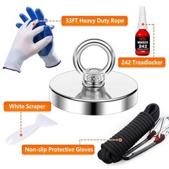 Fishing Magnets Double Sided Neodymium Magnet Fishing Kit with Nylon Rope