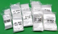 Reclosable Bags Assortment 1200 Clear 2mil Bags 5 Sizes 2×3 3×3 3×4 3×5 4×4