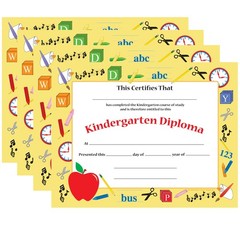 SHAPES ETC. 30pcs Kindergarten Diploma Recognition Certificates 11inx8.5in Co…