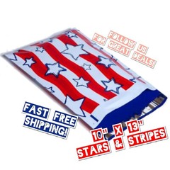 100 Stars & Stripes 10×13 Poly Mailers / Shipping Envelopes