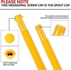 Easy Install Gas Can Spout Kit – 3 Nozzle Systems in Yellow for 1-10 Gallons