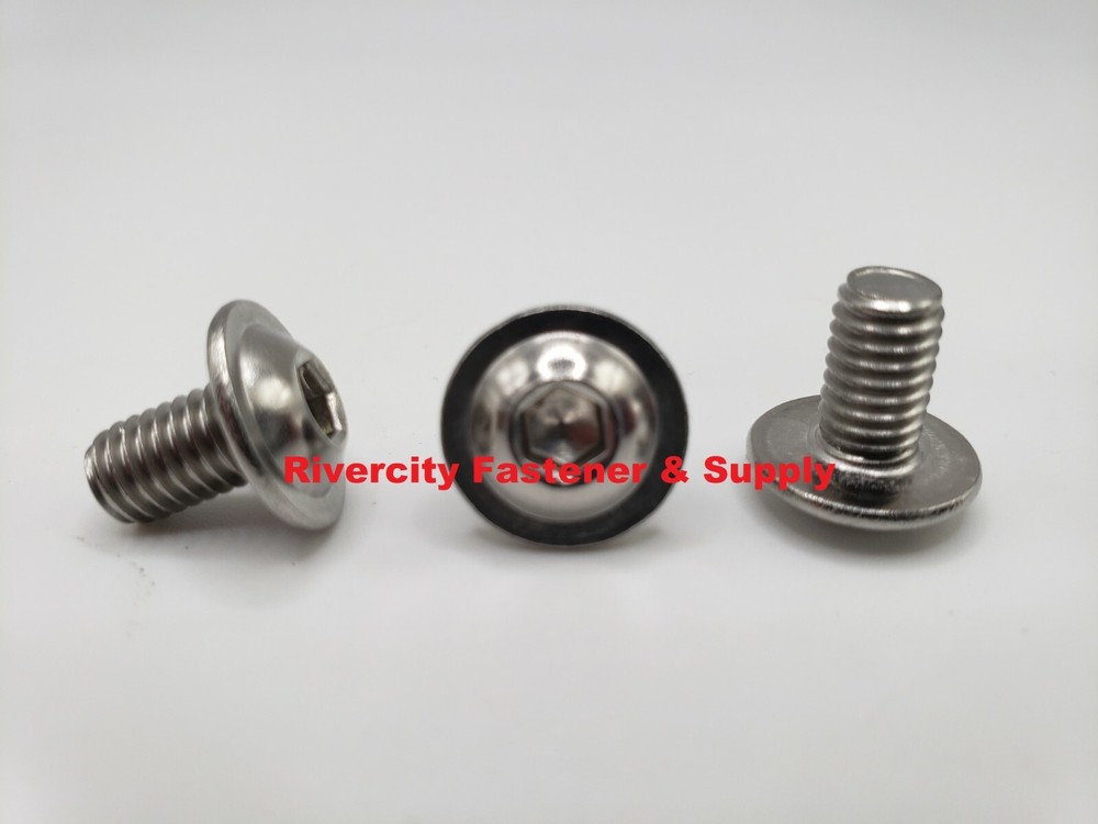 (25) M6-1.0×10 Stainless Flange Button Head Allen Cap Screws M6x1.0x10mm Screw