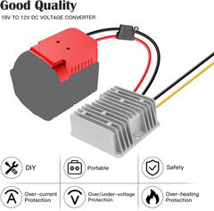 18V to 12V Step down Converter for Milwaukee M18 Battery, DC Voltage Reducer Tra