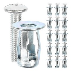 25 Sets Hollow Wall Anchor Screw Fastener Anchors Expandable Bolt Inserts