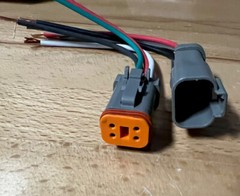 E003 Type 14 AWG Assembled Deutsch 4 Pin waterproof connector 6″ wire