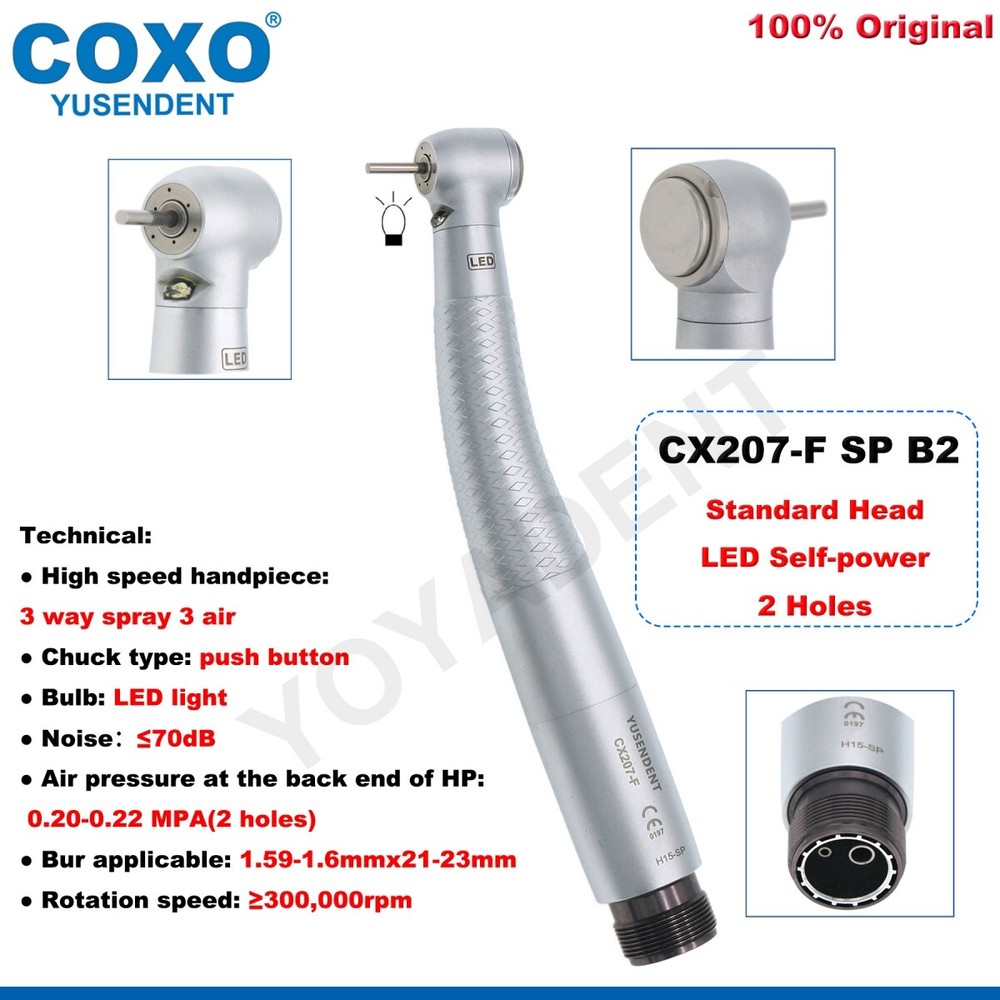 COXO Dental Handpiece LED High Speed Handpiece Air Turbine 2/4 Hole Fit NSK KAVO