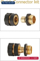 3/4 Inch Garden Hose Quick Connector, Male and Female Quick Connect Hose Fitting