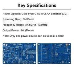 87.5-108MHz Digital FM Radio DIY Electronic Soldering Practice Learning Kit Blue