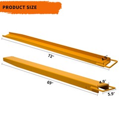 Pair 72″ X 4.5″ Pallet Fork Extension for Forklift Skid Steer Load Heavy Steel
