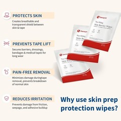 DERAYMI 100 Pcs Skin Barrier Wipes, Alcohol Free, No Sting Adhesive Wipes