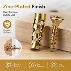 500 PCS Hinge Repair Screw & Expansion Anchor – 6×14mm Short Expansion Screw Set