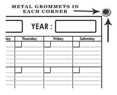24×36 Erasable Blank Undated Annual Yearly Wall Calendar Home School Planner
