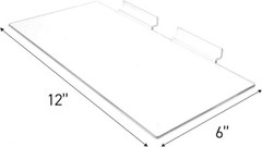 Lot of 12 Slatwall Shelves Shelf Shoe 12″ x 6″ Flat Styrene Clear Acrylic Slat