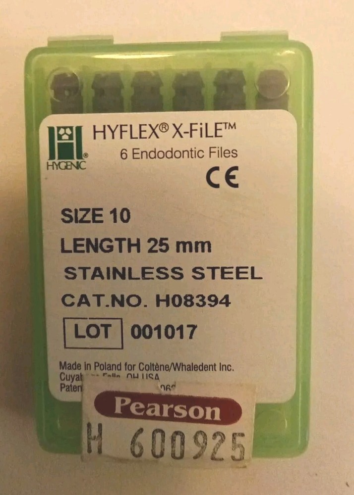 HyFlex X-file Size 10 Length 25 Mm 6 Pack Nickel Titanium Files Cat. No. H08394