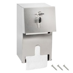 Commercial Toilet Paper Tissue Dispenser Dual Rolls Silver