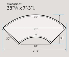 7.25 ft Wood Serpentine Table Semi Circle Banquet Trade Show Wedding Event
