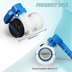 IBC Tote Valve, 2.4″” Coarse Thread IBC Tote Adapter, 62mm DN40 Heavy Duty To