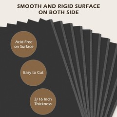 Golden State Art 10-Pack 20×24″ Black Foam Boards, 3/16″ Thick for Crafts