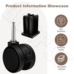 Multi-Surface Gas Grill Caster Wheels with Locking Feature – Fits Weber Models