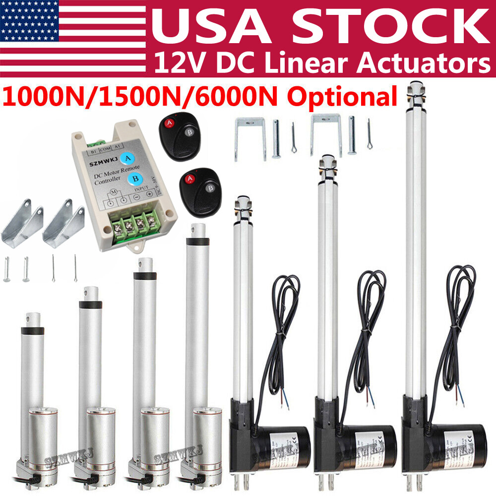 12V Linear Actuator 2″-18″ in Stroke W/ Bracket and Motor Controller Optional DO