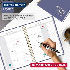 2026-2027 Monthly Planner – 2 Year Monthly Planner 2026-2027, Hard Cardboard Cov