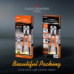 Cable Lug Crimper Tool 6-50mm² Wire Crimping Pliers Cutter 10,8,6,4,2,1/0 AWG