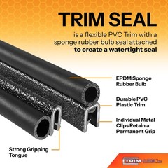Trim-Lok Trim Seal EPDM Closed Cell Sponge Rubber Bulb Seal/PVC/Aluminum with…