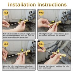 HVAC Tool AC Schrader Valve Core Remover Dual Size 5/16″&1/4″ Port Installer