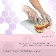 300 Clear Polyethylene Gloves Size XL Powder Free & Latex Free 1 Mil Disposable