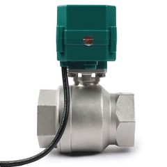 U. S. Solid Motorized Ball Valve w/ US Plug 2in SS AC 110V NC Green Casing