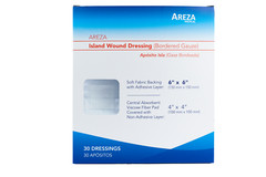 Areza Island Wound Dressing (Bordered Gauze) 6″ x 6″ Sterile (30 Per Box)