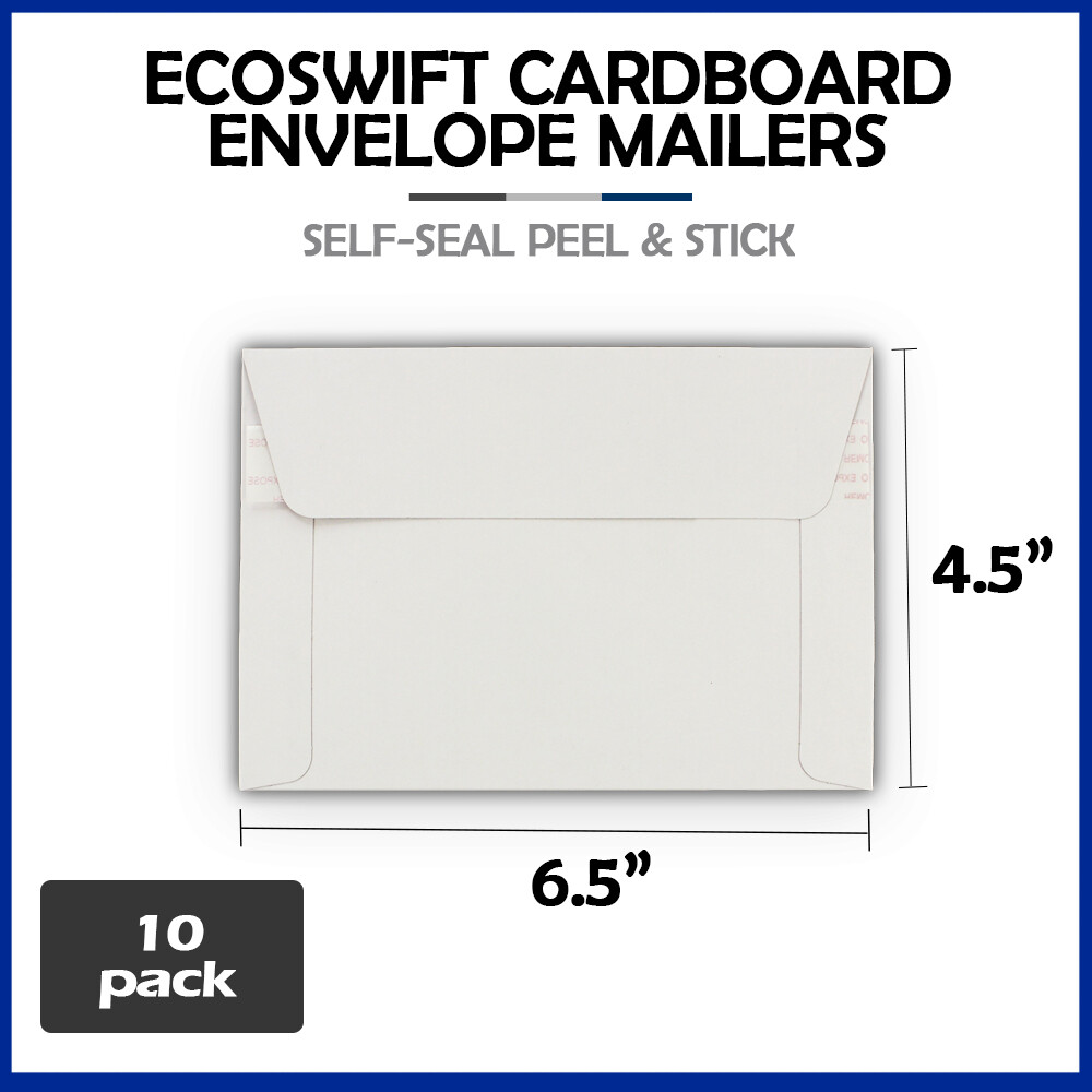 10 – 6.5×4.5 “EcoSwift” Brand Self Seal Rigid Photo Cardboard Envelope Mailers