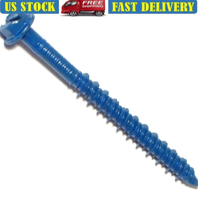 Steel Hex Washer Screws 3/16 inch 2-1/4 inch Blue Ruspert Finish Fasteners New