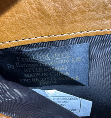 Franklin Covey Planner Tan Leather Zip Planner Heritage Travelware 756643 Zipper