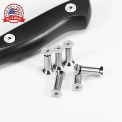 10 Packs Knife Handle Screws Rivets Bolts Fasteners,Hex Flat Head Screws for Bla