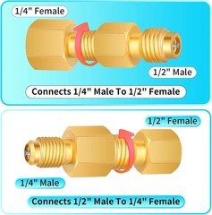 Brass R134A R12 R22 Tank Vacuum Pump Adapters Valve Remover for AC Charging
