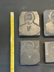 Antique Letterpress Portrait Printing Blocks Lot 5 Printer Cuts