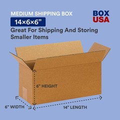 BOX USA 14 x 6 x 6 Corrugated Cardboard Boxes, Long 14L x 6W x 6H, Pack of 25 |